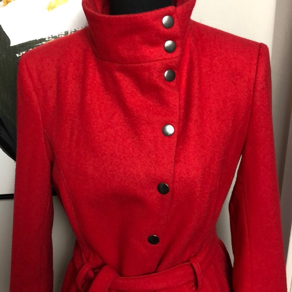 ASOS Red wool blend winter coat - Picture 2 of 8